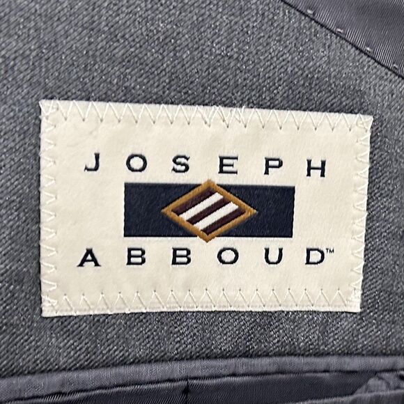 Joseph Abboud 50R Suit 42x29 Flat Front Gray 100% Wool Two Button Double Vented - Picture 3 of 13